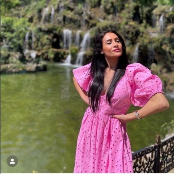 Zara pink eyelet openwork embroidered dress - Picture 4 of 15